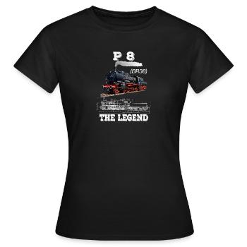 Locomotive à vapeur locomotive à vapeur P8 la légende - T-shirt Femme - noir - Devant - AI Model Female 172 dark (172cm)