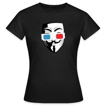 Masque cinéma lunette 3D - T-shirt Femme - noir - Devant - AI Model Female 172 dark (172cm)