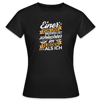 EINER VON UNS fliegen - Frauen T-Shirt - Schwarz - Vorne - AI Model Female 172 dark (172cm)