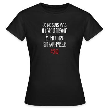 je ne suis pas le genre de personne - T-shirt Femme - noir - Devant - AI Model Female 172 dark (172cm)