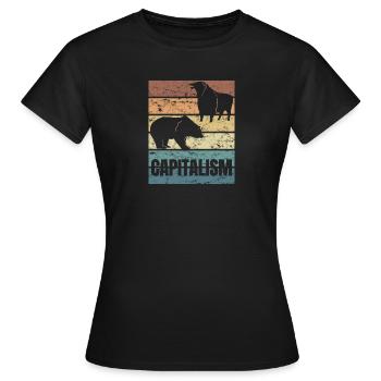 Capitalisme Bourse Marché boursier Actions baissières - T-shirt Femme - noir - Devant - AI Model Female 172 dark (172cm)