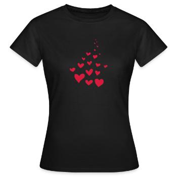 hearts - T-shirt Femme - noir - Devant - AI Model Female 172 dark (172cm)