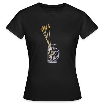 Bierkrug mit Pfeilen - Frauen T-Shirt - Schwarz - Vorne - AI Model Female 172 dark (172cm)
