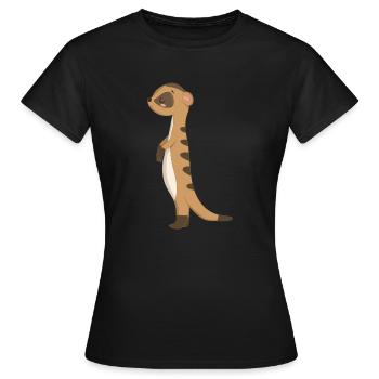 Meerkat Sibossr - Women's T-Shirt - black - Front - AI Model Female 172 dark (172cm)