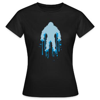 glace humide fondre graffiti gouttes timbre - T-shirt Femme - noir - Devant - AI Model Female 172 dark (172cm)