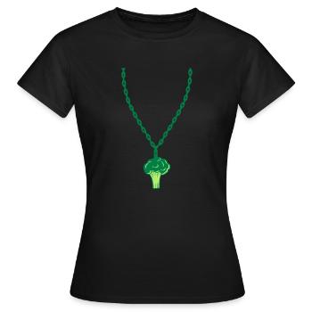 collier brocoli bijoux sain vitamines - T-shirt Femme - noir - Devant - AI Model Female 172 dark (172cm)