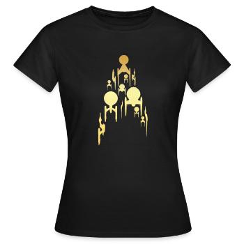 Star Trek Discovery Gold Raumschiff - Frauen T-Shirt - Schwarz - Vorne - AI Model Female 172 dark (172cm)