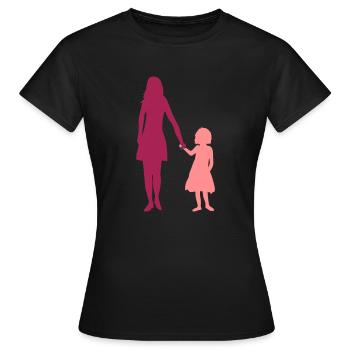 Duo Mädchen Mama - Frauen T-Shirt - Schwarz - Vorne - AI Model Female 172 dark (172cm)