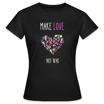 Faites de l’amour pas la guerre - T-shirt Femme - noir - Devant - AI Model Female 172 dark (172cm)