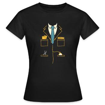 Costume de conducteur de train Chef de train Conducteur de train Conducteur de train - T-shirt Femme - noir - Devant - AI Model Female 172 dark (172cm)