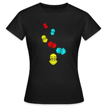 Casque de chevalier - T-shirt Femme - noir - Devant - AI Model Female 172 dark (172cm)