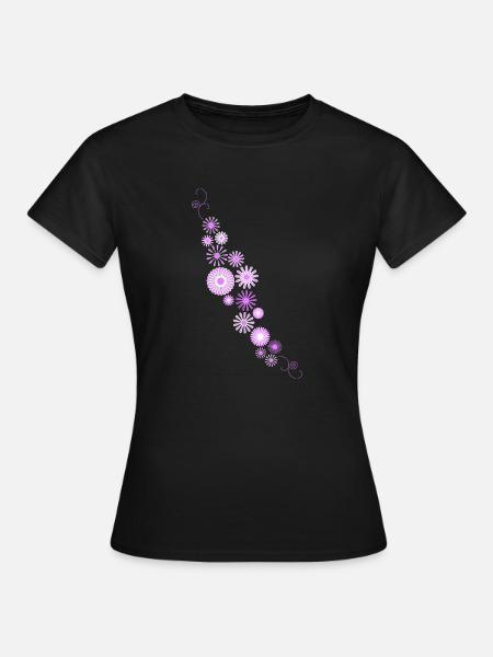 Blumen - Frauen T-Shirt - Schwarz