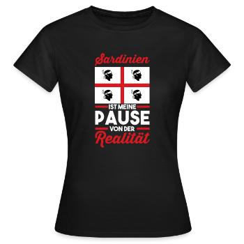 Sarde Sardische Flagge Sardegna Sardinien - Frauen T-Shirt - Schwarz - Vorne - AI Model Female 172 dark (172cm)
