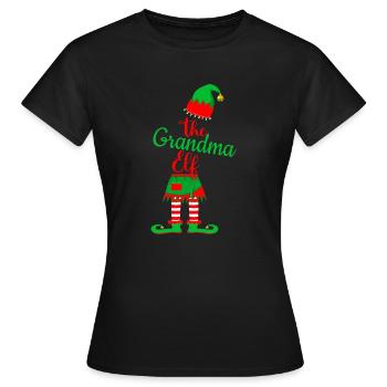 Christmas Grandma Elf - Women's T-Shirt - black - Front - AI Model Female 172 dark (172cm)