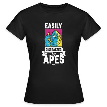 Easily Distracted By Apes - Women's T-Shirt - black - Front - AI Model Female 172 dark (172cm)