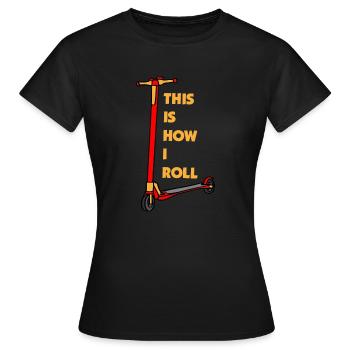 E-Scooter Roller Scooter - T-shirt Femme - noir - Devant - AI Model Female 172 dark (172cm)