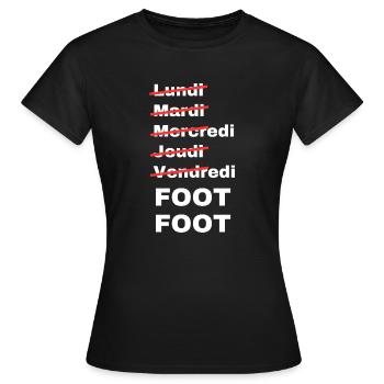 week-end foot - T-shirt Femme - noir - Devant - AI Model Female 172 dark (172cm)