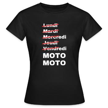 week-end moto - T-shirt Femme - noir - Devant - AI Model Female 172 dark (172cm)