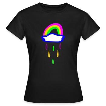 Rainbow and rain - Women's T-Shirt - black - Front - AI Model Female 172 dark (172cm)