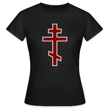 Orthodoxes Kreuz - Frauen T-Shirt - Schwarz - Vorne - AI Model Female 172 dark (172cm)