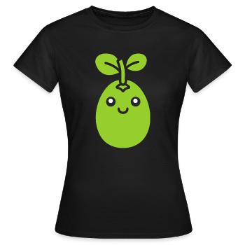 Erbse - Frauen T-Shirt - Schwarz - Vorne - AI Model Female 172 dark (172cm)