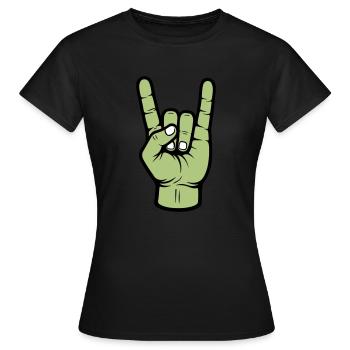 Signe de jupe de main de fête - T-shirt Femme - noir - Devant - AI Model Female 172 dark (172cm)