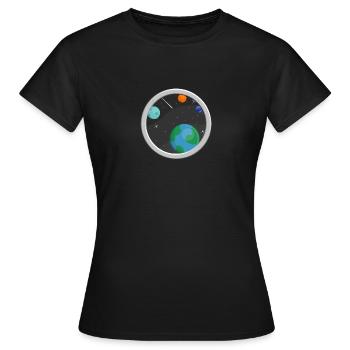 Fenêtre dans l'espace - T-shirt Femme - noir - Devant - AI Model Female 172 dark (172cm)