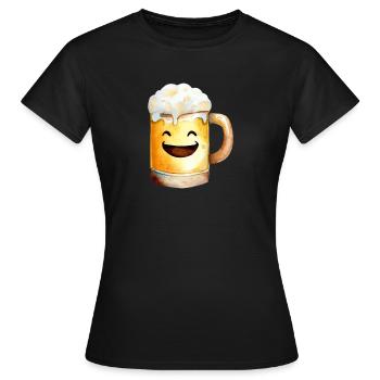 A lucky pint of beer - Women's T-Shirt - black - Front - AI Model Female 172 dark (172cm)
