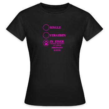 Beziehung Katzen liebe SERENGETI KATZE - Frauen T-Shirt - Schwarz - Vorne - AI Model Female 172 dark (172cm)