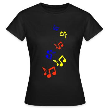 Musiknoten zeichen - Frauen T-Shirt - Schwarz - Vorne - AI Model Female 172 dark (172cm)