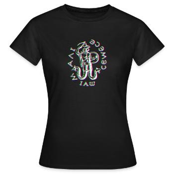 Glitched Abraxas symbol - Women's T-Shirt - black - Front - AI Model Female 172 dark (172cm)