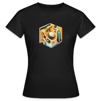 .3D - Women's T-Shirt - black - Front - AI Model Female 172 dark (172cm)