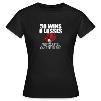 50 Victoires 0 Défaites boxe drôle T-shirt - T-shirt Femme - noir - Devant - AI Model Female 172 dark (172cm)