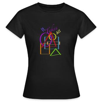 Alle Formen - Frauen T-Shirt - Schwarz - Vorne - AI Model Female 172 dark (172cm)
