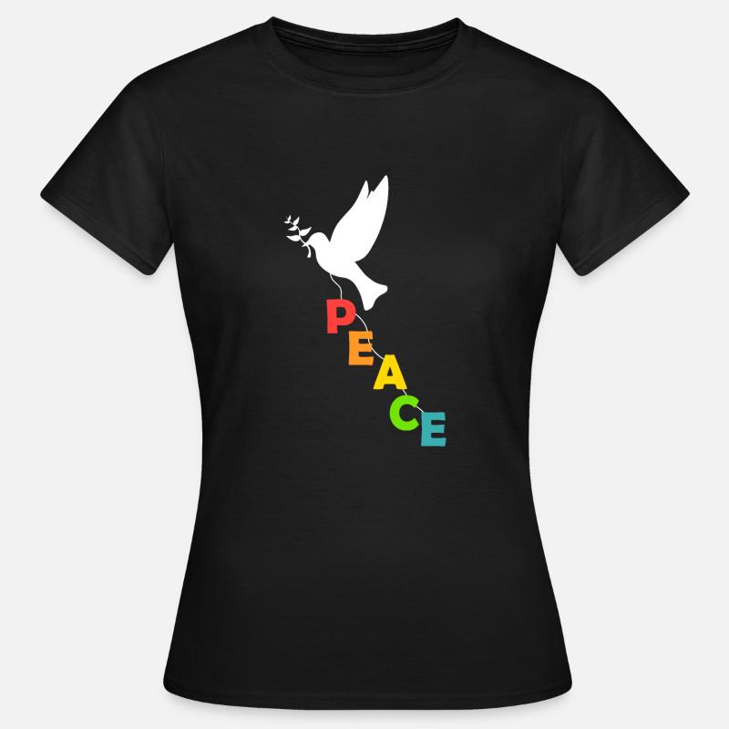 Colomba della pace - Pace - Pace nel mondo - Pacifista - Maglietta da donna - nero