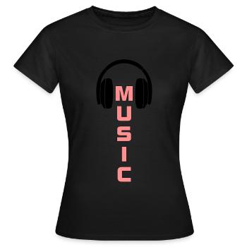 Music DJ Dubstep T Shirt - Women's T-Shirt - black - Front - AI Model Female 172 dark (172cm)