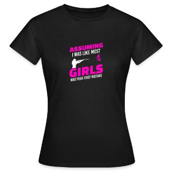 Tontaubenschießen Sportschützen Schießsport - Frauen T-Shirt - Schwarz - Vorne - AI Model Female 172 dark (172cm)
