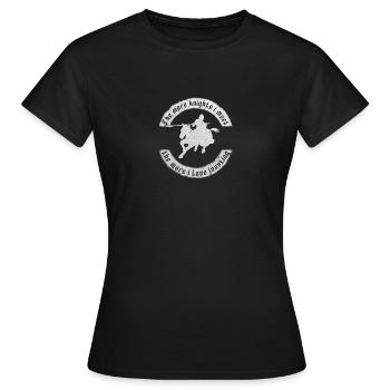 Tjost Lanzenstechen Ritter auf Pferd Mittelalter - Frauen T-Shirt - Schwarz - Vorne - AI Model Female 172 dark (172cm)