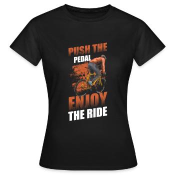 Vélo Vélo Tour à vélo - T-shirt Femme - noir - Devant - AI Model Female 172 dark (172cm)