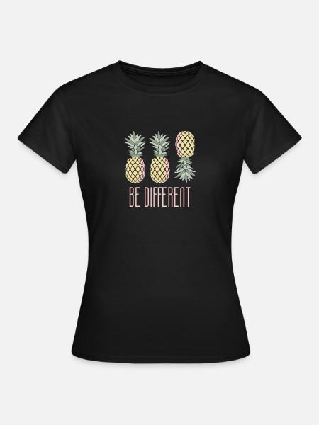 Pineapple Be Different - Frauen T-Shirt - Schwarz