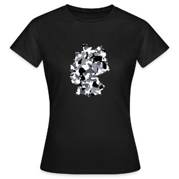 Deutschland Patriot Camouflage - Frauen T-Shirt - Schwarz - Vorne - AI Model Female 172 dark (172cm)