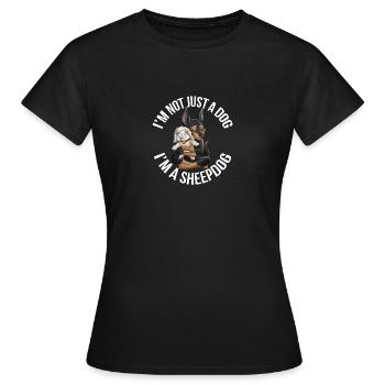 Kelpie Black Sheep Feuer - Frauen T-Shirt - Schwarz - Vorne - AI Model Female 172 dark (172cm)