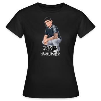 Rieser Grantler // Illustration - Frauen T-Shirt - Schwarz - Vorne - AI Model Female 172 dark (172cm)