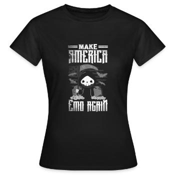 Emoticon Make America Emo Again Emocore Aesthetic - Frauen T-Shirt - Schwarz - Vorne - AI Model Female 172 dark (172cm)