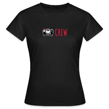 Funny photo shirt for photo shoot crew - Women's T-Shirt - black - Front - AI Model Female 172 dark (172cm)