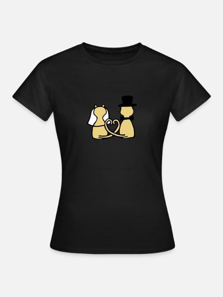 cat wedding - Women's T-Shirt - black