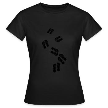 Icône Tongs - T-shirt Femme - noir - Devant - AI Model Female 172 dark (172cm)