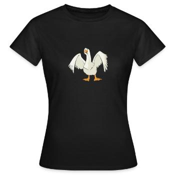 Goose comic - Women's T-Shirt - black - Front - AI Model Female 172 dark (172cm)