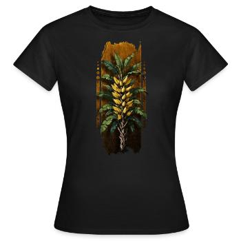 Tropische Majestät: Bananenstaude - Frauen T-Shirt - Schwarz - Vorne - AI Model Female 172 dark (172cm)