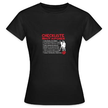 JGA Junggesellenabschied Braut Bride Heiraten - Frauen T-Shirt - Schwarz - Vorne - AI Model Female 172 dark (172cm)